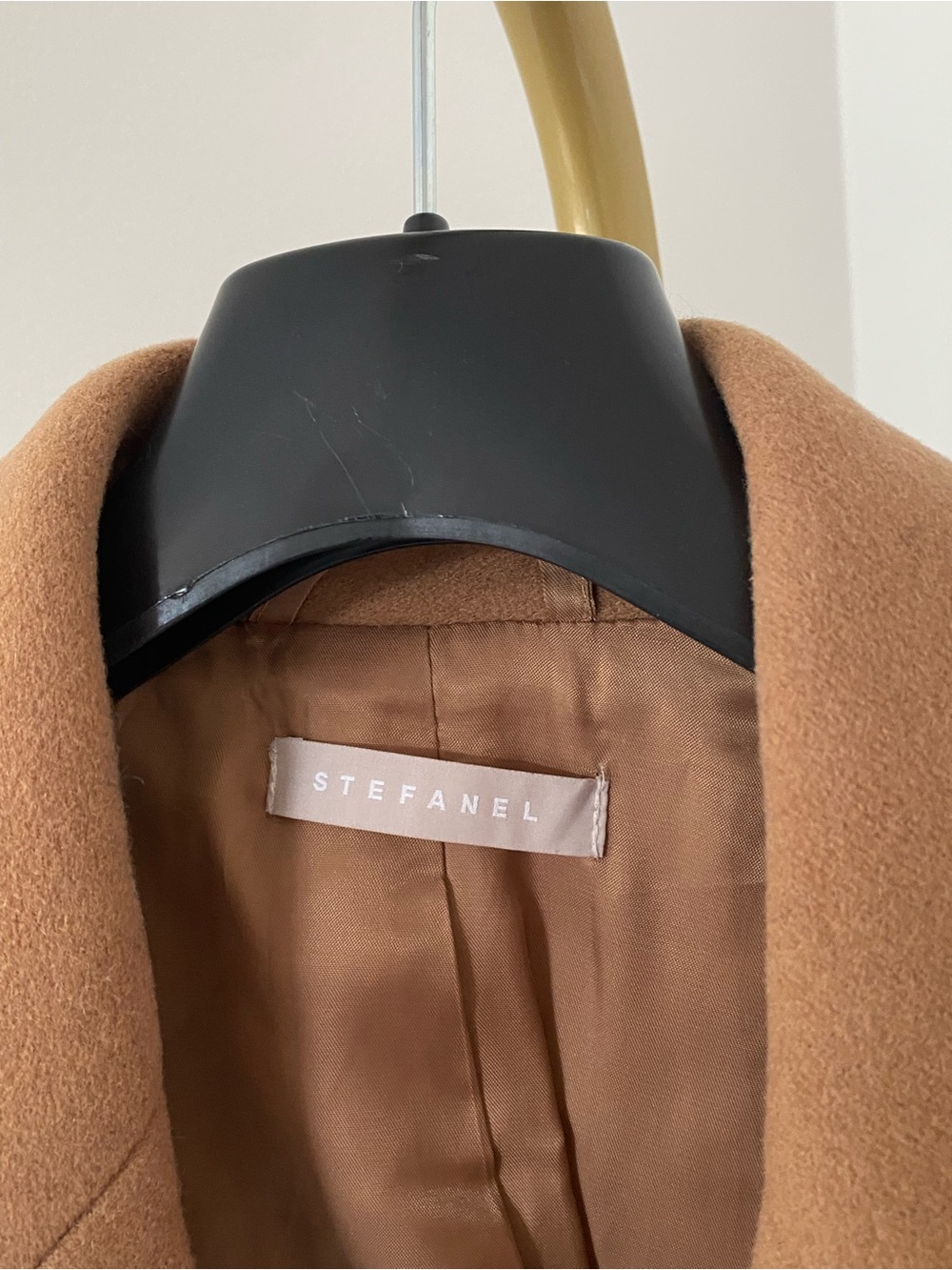Stefanel Camel Wool Blend Long Coat – Classic Tailored Style - Picture 7 of 10